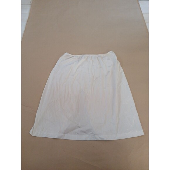 Vintage Sears The Doesnt Slip Ivory Lace Half Slip Nylon Skirt Slit Size Large - Picture 6 of 6